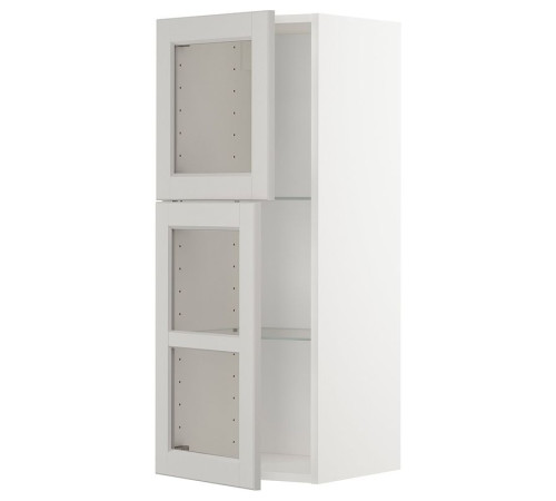 Sza śc pół/2 szkl drz, biały/Lerhyttan jasnoszary METOD 794.591.99