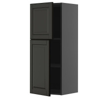 Szafka ścienna z półkami/2 drzwi, czarnoszary/Bodbyn czarny METOD 795.872.34