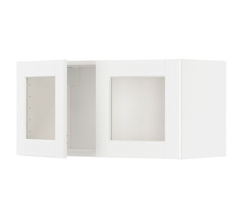 Szafka ścien/2 drzwi szk, biały Enköping/biały imitacja drewna METOD 894.734.73