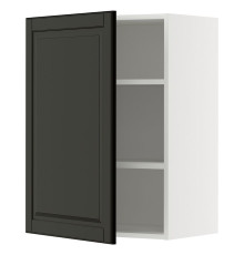 Настенный шкаф с полками, белый/черный Bodbyn METOD 895.790.02