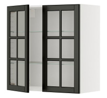 Sza śc pół/2 szkl drz, biały/Bodbyn czarny METOD 895.791.39