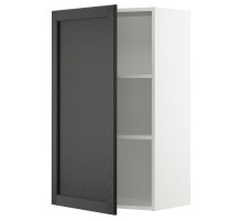 Настенный шкаф с полками, белый/черная тонировка Lerhyttan METOD 994.666.98