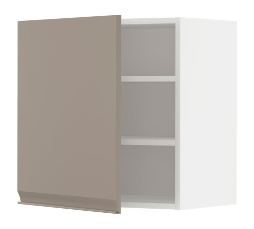 Szafka ścienna z półkami, biały/Upplöv matowy ciemnobeżowy METOD 994.922.68