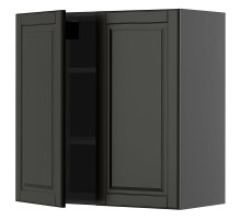 Szafka ścienna z półkami/2 drzwi, czarnoszary/Bodbyn czarny METOD 995.877.61