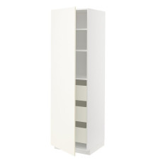 Высокий шкаф с ящиками, белый/Vallstena white METOD / MAXIMERA 095.074.05