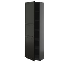 Szafka wysoka/półki, czarnoszary/Bodbyn czarny METOD 095.876.33