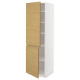 Szafka wysoka z półkami/2drz, biały/Voxtorp imit. dębu METOD 195.391.04