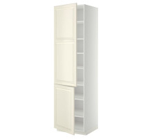 Szafka wysoka z półkami/2drz, biały/Bodbyn kremowy METOD 294.596.39