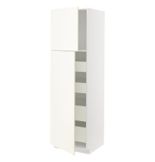 Высокий шкаф с 2 дверцами и 4 ящиками, белый/Vallstena white METOD / MAXIMERA 295.074.28