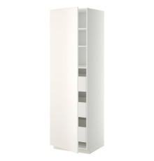 Высокий шкаф с ящиками, белый/Veddinge white METOD / MAXIMERA 393.787.65