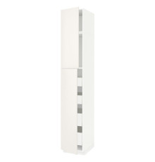 Высокий шкаф с 2 дверцами и 4 ящиками, белый/Veddinge white METOD / MAXIMERA 394.593.75