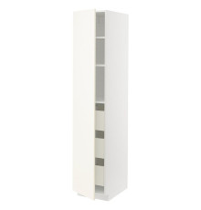 Высокий шкаф с ящиками, белый/Vallstena white METOD / MAXIMERA 395.074.04