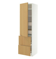 Ш/в/4 ящика/дверца/2 дверцы, белый/шпон дуба Sinarp METOD / MAXIMERA 396.006.14