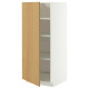 Szafka wysoka/półki, biały/Sinarp okl dęb METOD 396.008.12