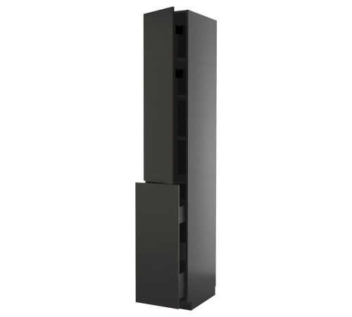 Sza wys 3szu/1d/2pół, czarnoszary/Nickebo matowy antracyt METOD / KNIVSHULT 495.875.32