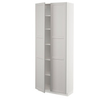 Szafka wysoka/półki, biały/Lerhyttan jasnoszary METOD 594.587.56