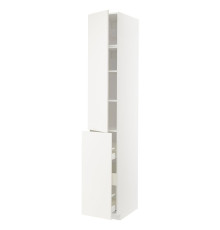Высокий шкаф с 3 ящиками/1 ящиком/2 полками, белый/Veddinge white METOD / MAXIMERA 594.590.44