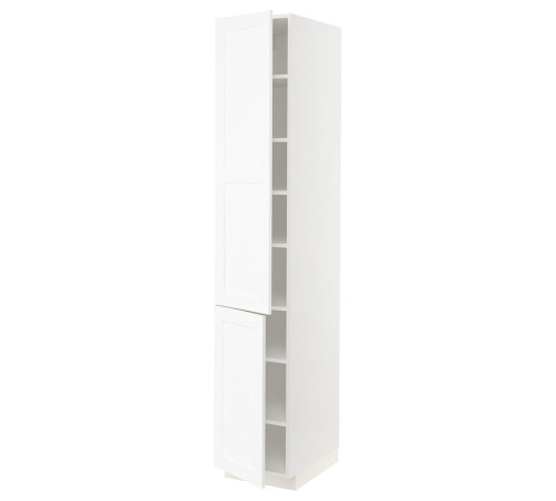 Szafka wysoka z półkami/2drz, biały Enköping/biały imitacja drewna METOD 594.735.11