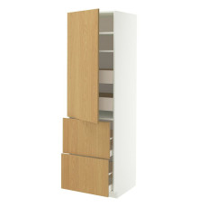 Ш/в/4 ящика/дверца/2 дверцы, белый/шпон дуба Sinarp METOD / MAXIMERA 596.003.40