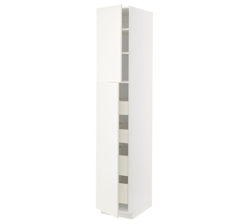 Szafka wys 2drzwi/4szufl, biały/Veddinge biały METOD / MAXIMERA 694.569.93