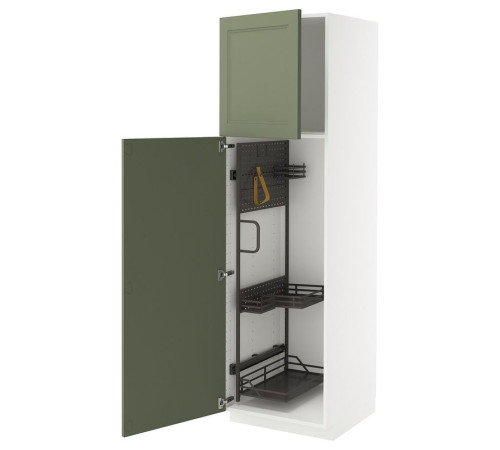 Szafka wysoka/wnętrz gosp, biały/Axstad szarozielony METOD 795.178.25