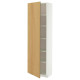 Szafka wysoka/półki, biały/Sinarp okl dęb METOD 796.008.10
