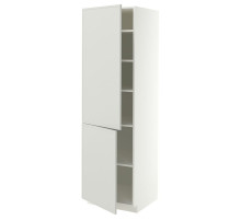 Szafka wysoka z półkami/2drz, biały/Aspudden jasnoszary METOD 796.045.73