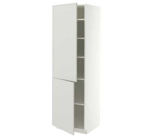 Szafka wysoka z półkami/2drz, biały/Aspudden jasnoszary METOD 796.045.73