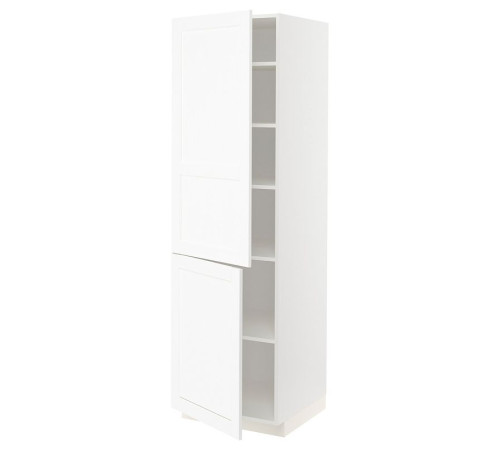 Szafka wysoka z półkami/2drz, biały Enköping/biały imitacja drewna METOD 894.735.19