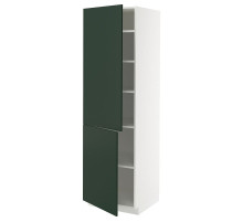 Szafka wysoka z półkami/2drz, biały/Havstorp głęboki zielony METOD 895.574.58