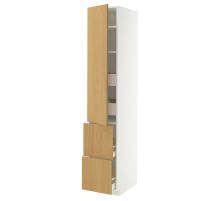 Ш/в/4 ящика/дверца/2 дверцы, белый/шпон дуба Sinarp METOD / MAXIMERA 896.003.67