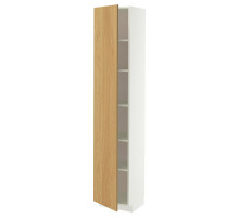 Szafka wysoka/półki, biały/Sinarp okl dęb METOD 896.012.58