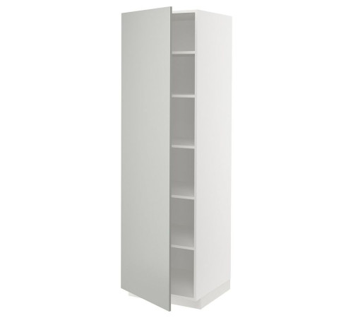 Szafka wysoka/półki, biały/Havstorp jasnoszary METOD 995.380.30