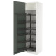 Szafka wysoka z wysuwaną spiżarką, biały/Nickebo matowy szarozielony METOD 995.661.03