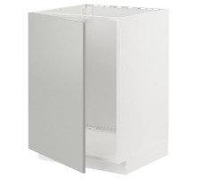Szafka pod zlew, biały/Havstorp jasnoszary METOD 095.389.73