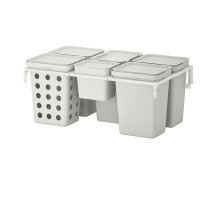 Rozwiązanie sortowania śmieci, do szuflad kuchennych METOD wentylowane/jasnoszary HÅLLBAR 093.096.98