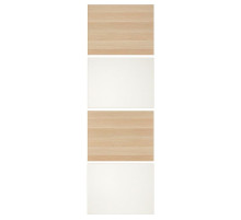 4 panele do ramy drzwi przesuwanych, imitacja dębu bejcowanego na biało/biały MEHAMN 404.211.88