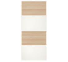 4 panele do ramy drzwi przesuwanych, imitacja dębu bejcowanego na biało/biały MEHAMN 804.211.86
