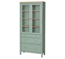 Witryna z 3 szufladami, szarozielony/bejca jasnobrązowa HEMNES 005.961.61