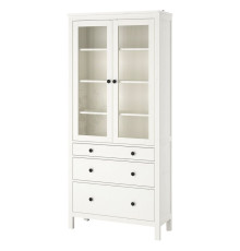 Витрина с 3 ящиками, белая морилка, HEMNES 503.717.72