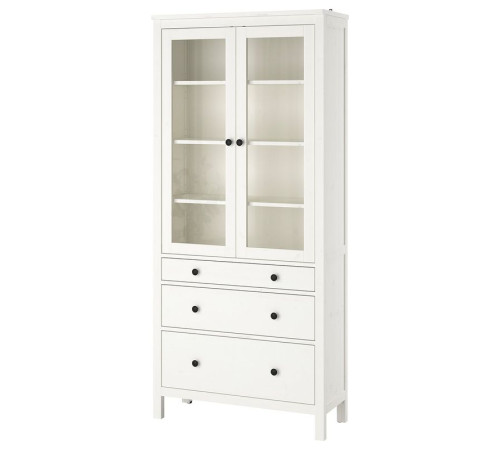 Witryna z 3 szufladami, biała bejca HEMNES 503.717.72