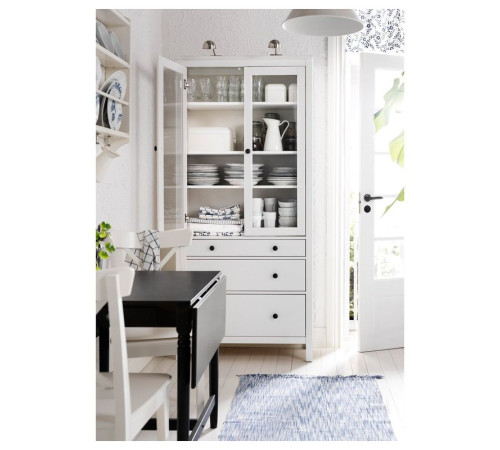 Witryna z 3 szufladami, biała bejca HEMNES 503.717.72