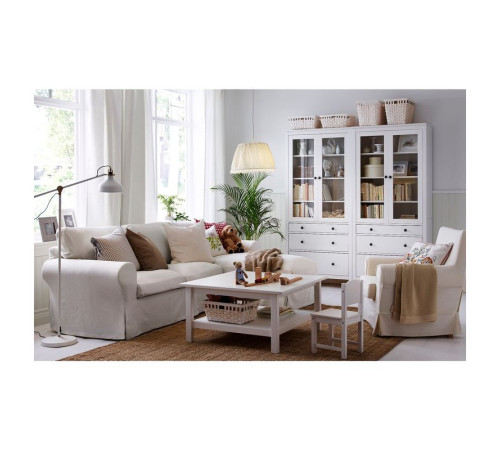 Witryna z 3 szufladami, biała bejca HEMNES 503.717.72