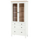 Witryna z 3 szufladami, biała bejca/jasnobrązowy HEMNES 504.135.07