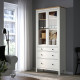 Witryna z 3 szufladami, biała bejca/jasnobrązowy HEMNES 504.135.07