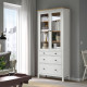 Witryna z 3 szufladami, biała bejca/jasnobrązowy HEMNES 504.135.07