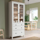 Witryna z 3 szufladami, biała bejca/jasnobrązowy HEMNES 504.135.07