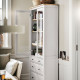 Witryna z 3 szufladami, biała bejca/jasnobrązowy HEMNES 504.135.07