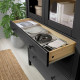 Witryna z 3 szufladami, czarnybrąz/jasnobrązowy HEMNES 504.522.97