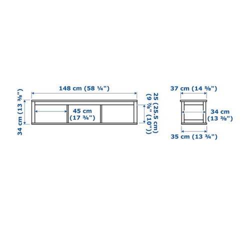 Półka ścienna, biała bejca HEMNES 602.972.20